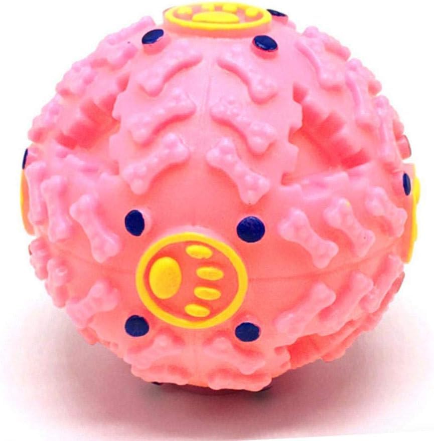 RoverPets Squeaky Ball Toy Treat Food Dispenser Ball with Duck Sound, Dental Cleaning and Interactive for Small and Medium Dogs 