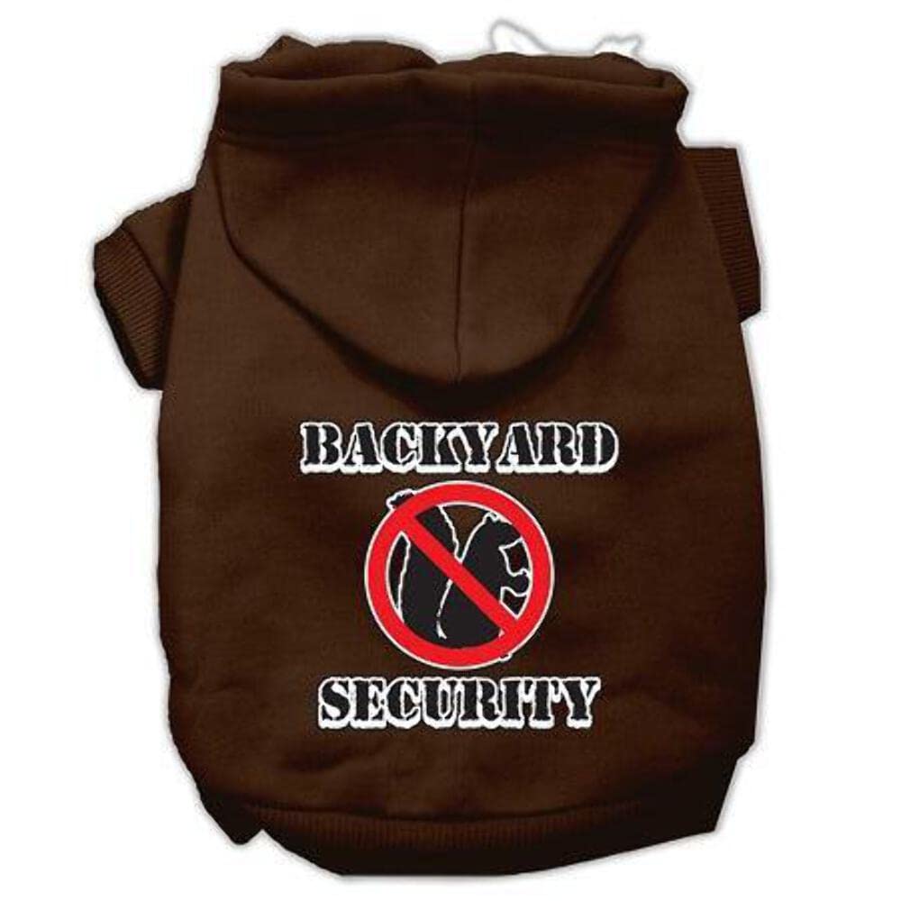 Pet, Dog & Cat Hoodie Screen Printed, 'Backyard Security' Light Pink Xl (14-20 Lbs.)