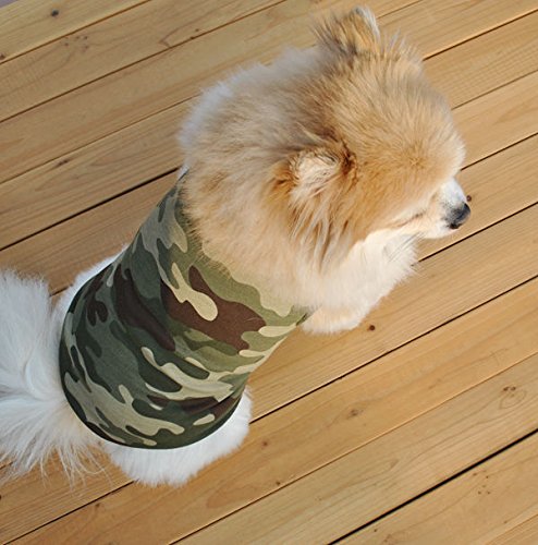 Dog Shirts Pet Shirts Dog T-Shirt Puppy Dog T Shirt Dog Vest Puppy Vest Pet Clothing Puppies Clothes For Small Dogs Doggie Tee Summer Apparel Female Dog Shirt Beach Wear¡ (Small, Green Camo)