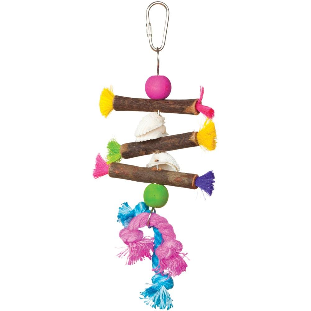 Prevue Hendryx Preen & Pacify Tropical Teasers Shells And Sticks Bird Toy 62505