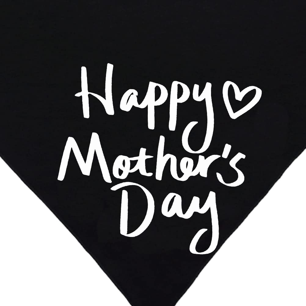 2 Pack Mother? Day Dog Bandana I Love Mom Dog Triangle Bibs Happy Mothers Day Pet Scarf Accessories Black