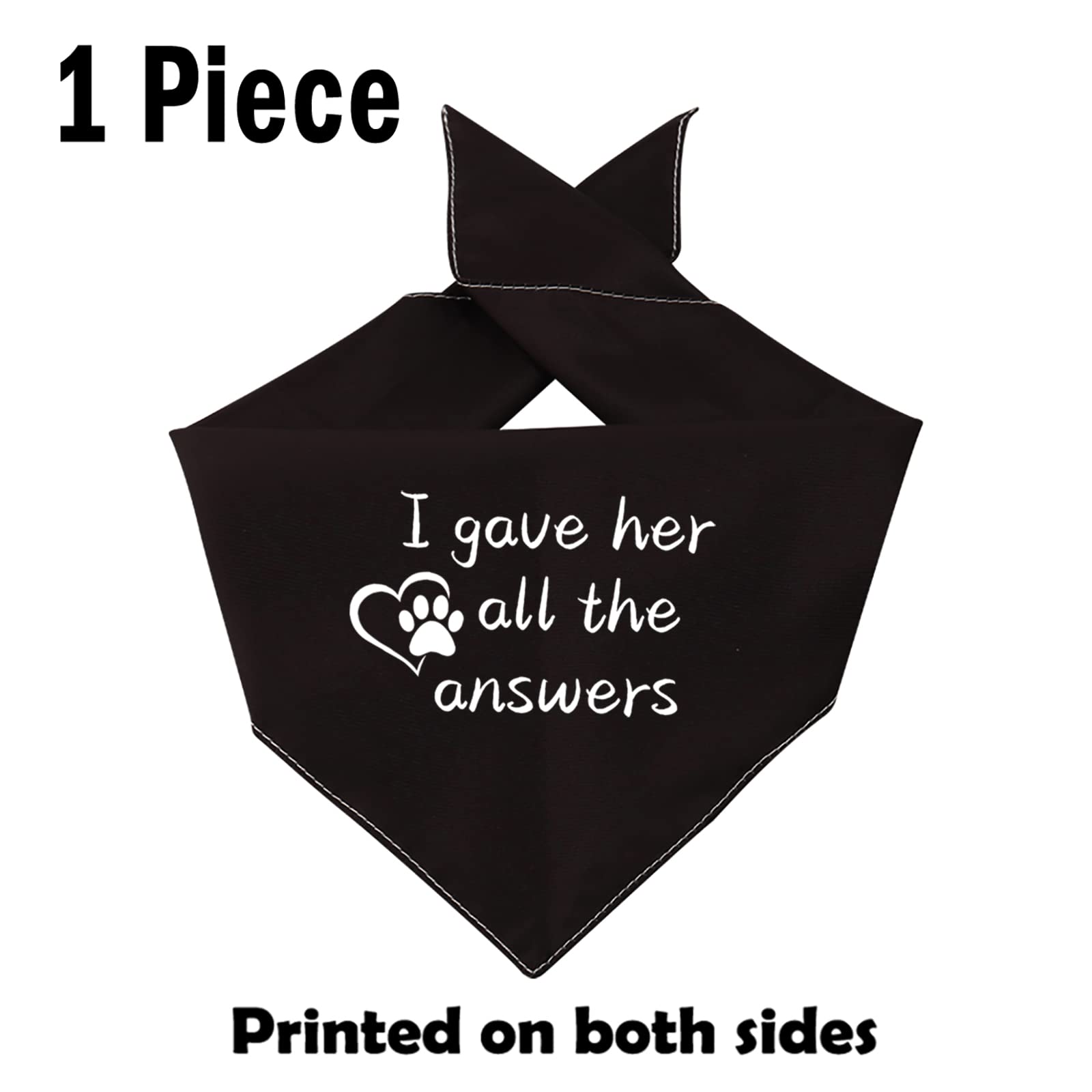 Pwhaoo 1 Piece I Gave Her All The Answers Dog Bandana Funny Graduation Dog Bandana Gift (All The Answers D)