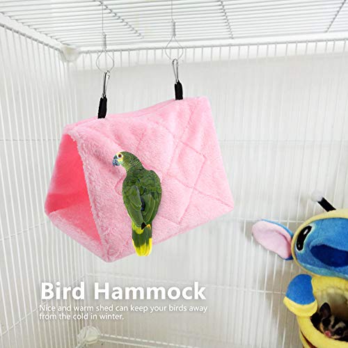 Hffheer Plush Bird Hammock Warm Bird Nest Hanging Pet Bird Cage Cave Swing Parrot Tents Bed For Parakeet Cockatiel Lovebird Budg