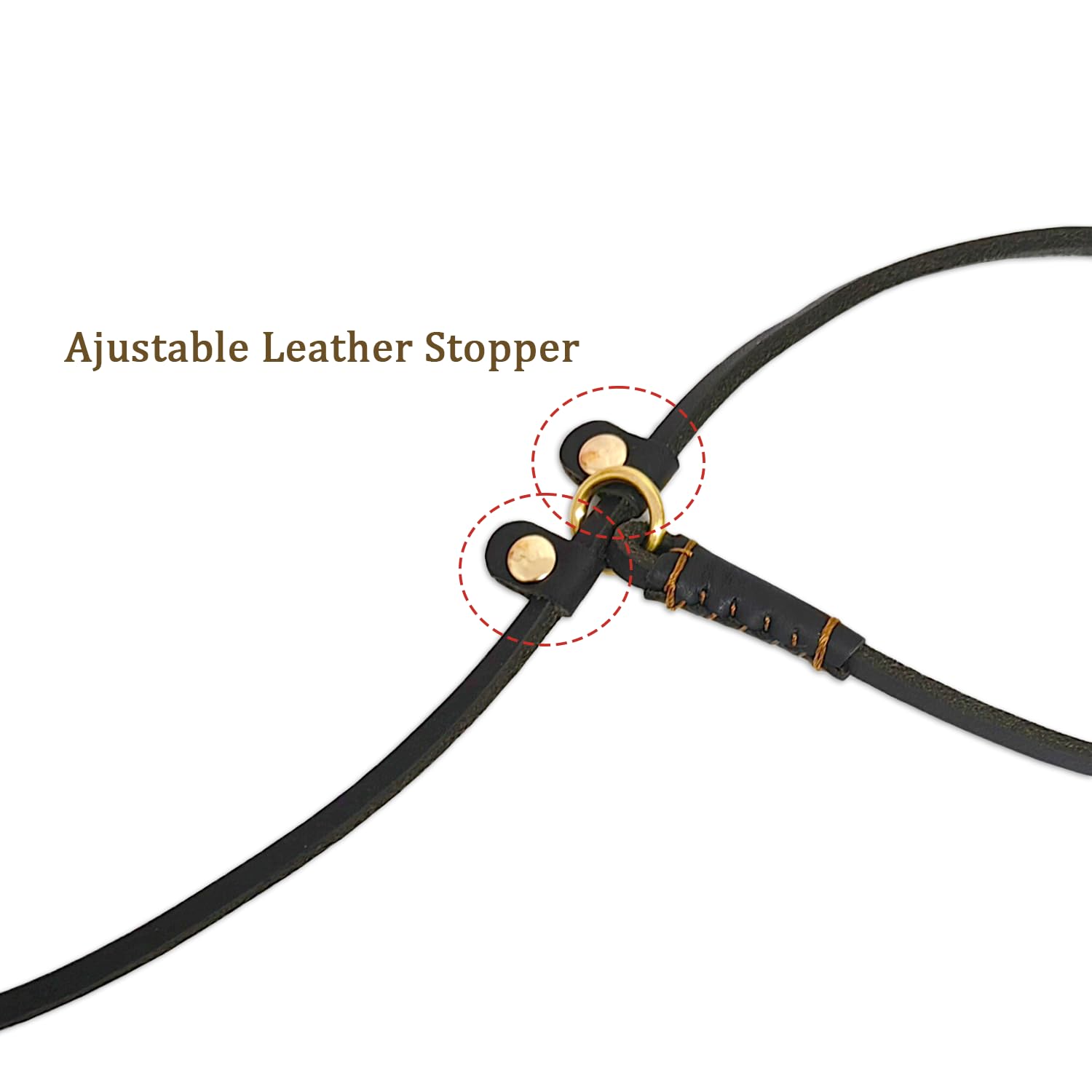 Lwbmg Real Leather Slip Lead - Adjustable Dog Training Leash, Soft Genuine Leather For Small Dogs, 5.6 Ft X 1/5 Inch Black