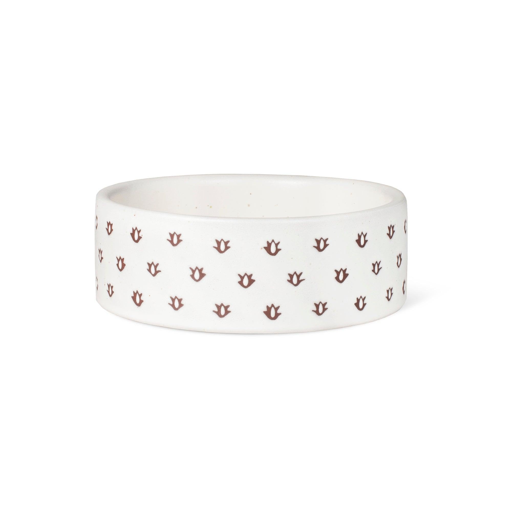 Fringe Studio Speckled Block Bone Small Wax Resist Ceramic Pet Bowl (5 Diameter x 1.75 H, 12 fl.oz.), PetShop Collection (473501