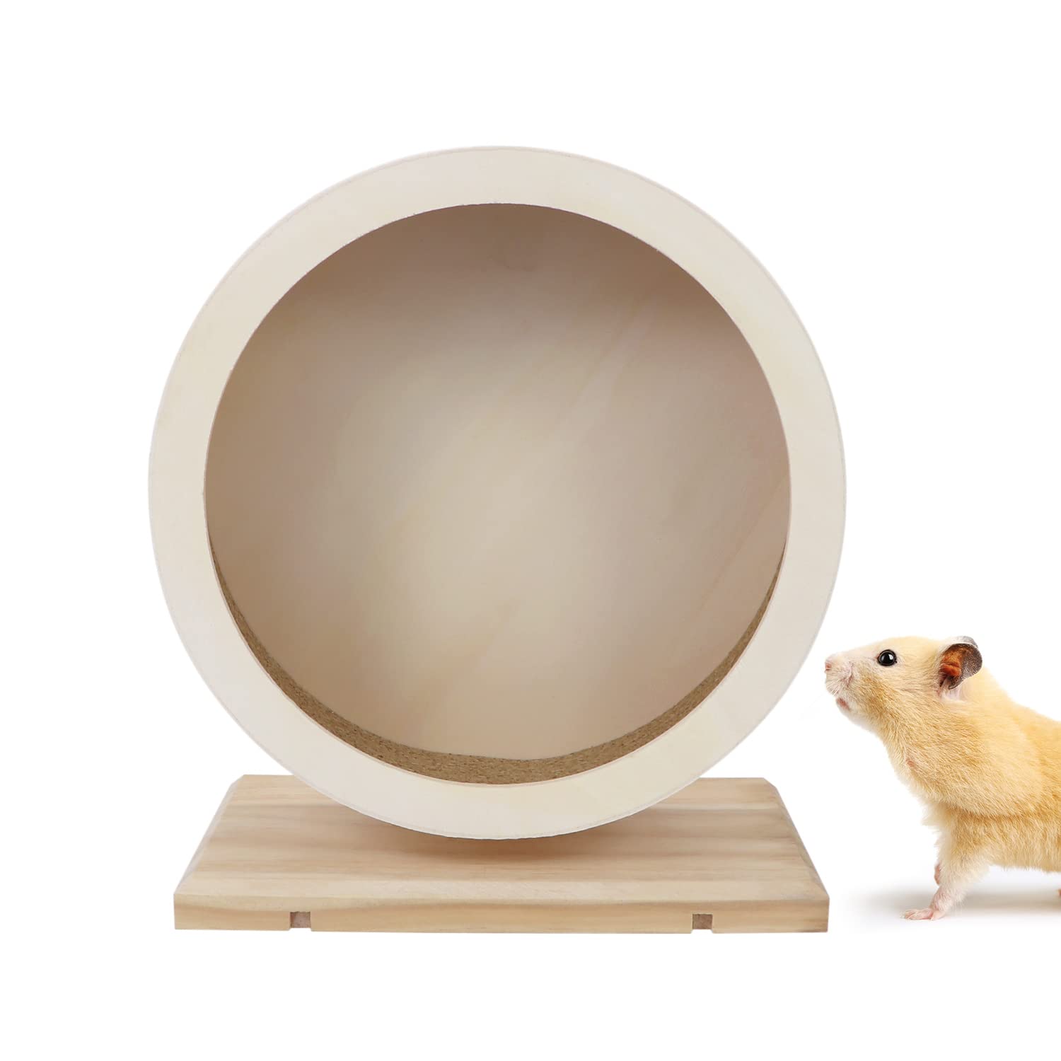 Small Pets Exercise Wheel Hamster Wooden Mute Running Spinner Wheel Play Toy For Rat Gerbil Mice Chinchillas Hedgehogs Guinea Pigs (M)
