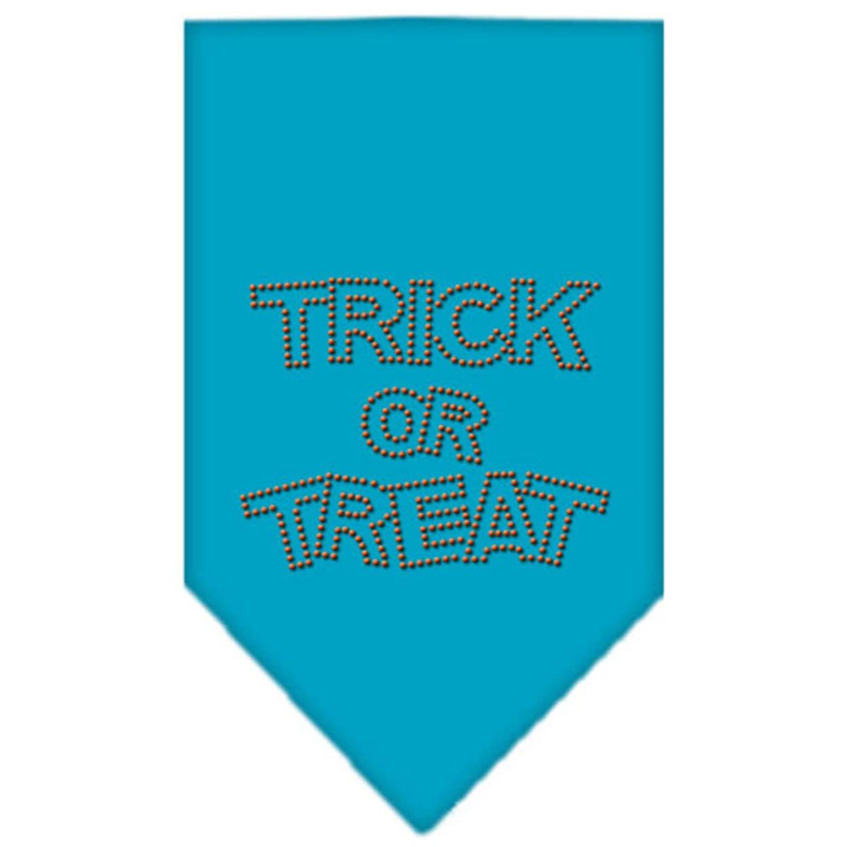 Halloween Pet and Dog Bandana Rhinestone, &quot;Trick or Treat&quot; Turquoise Small