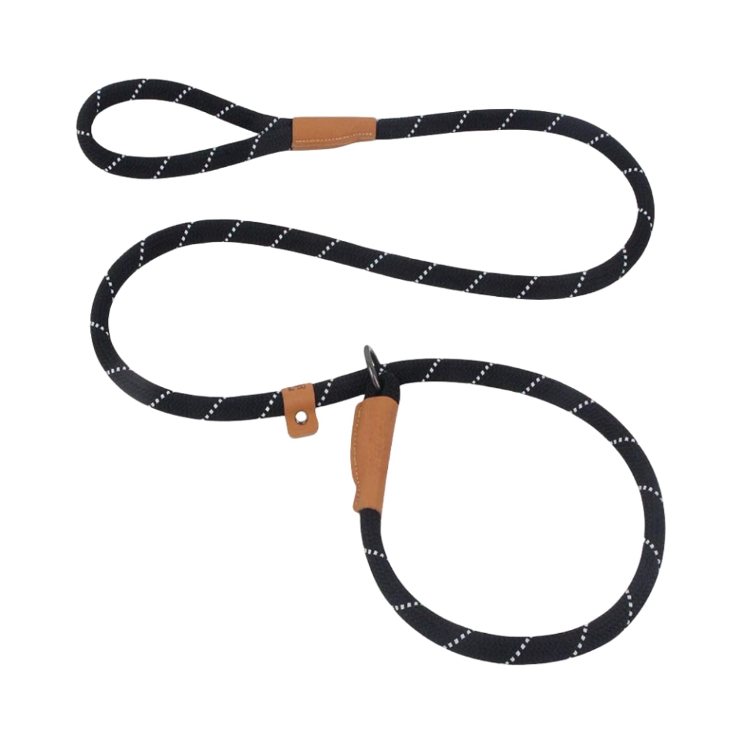 Slip Lead Dog Leash - 5Ft, 2 Sizes - Reflective Mountain Climbing Rope (Black, 3/8)