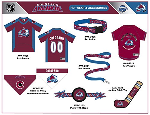 NHL Colorado Avalanche Tee Shirt for Dogs & Cats, X-Small. - Are You A Hockey Fan? Let Your Pet Be An NHL Fan Too!