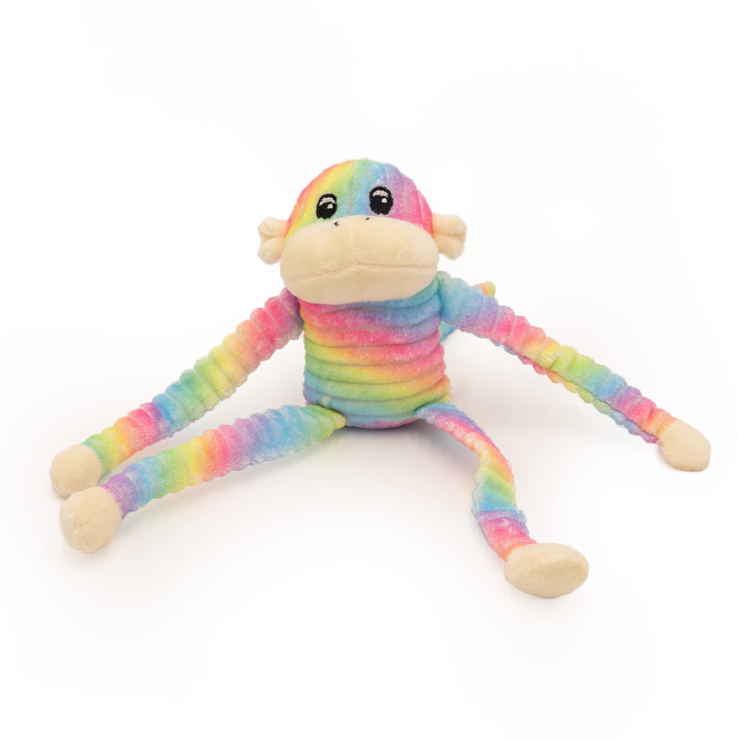 Zippypaws - Spencer The Crinkle Monkey, Colorful Dog Toy With Squeakers, Plush Dog Toys For Aggressive Chewers, Summer Dog Toys, Dog Pride Accessories