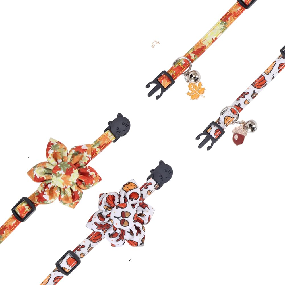 Thanksgiving Day Cat Collar Fall Breakaway With Sunflower And Bell Autumn Holiday For Kitty Adjustable Safety