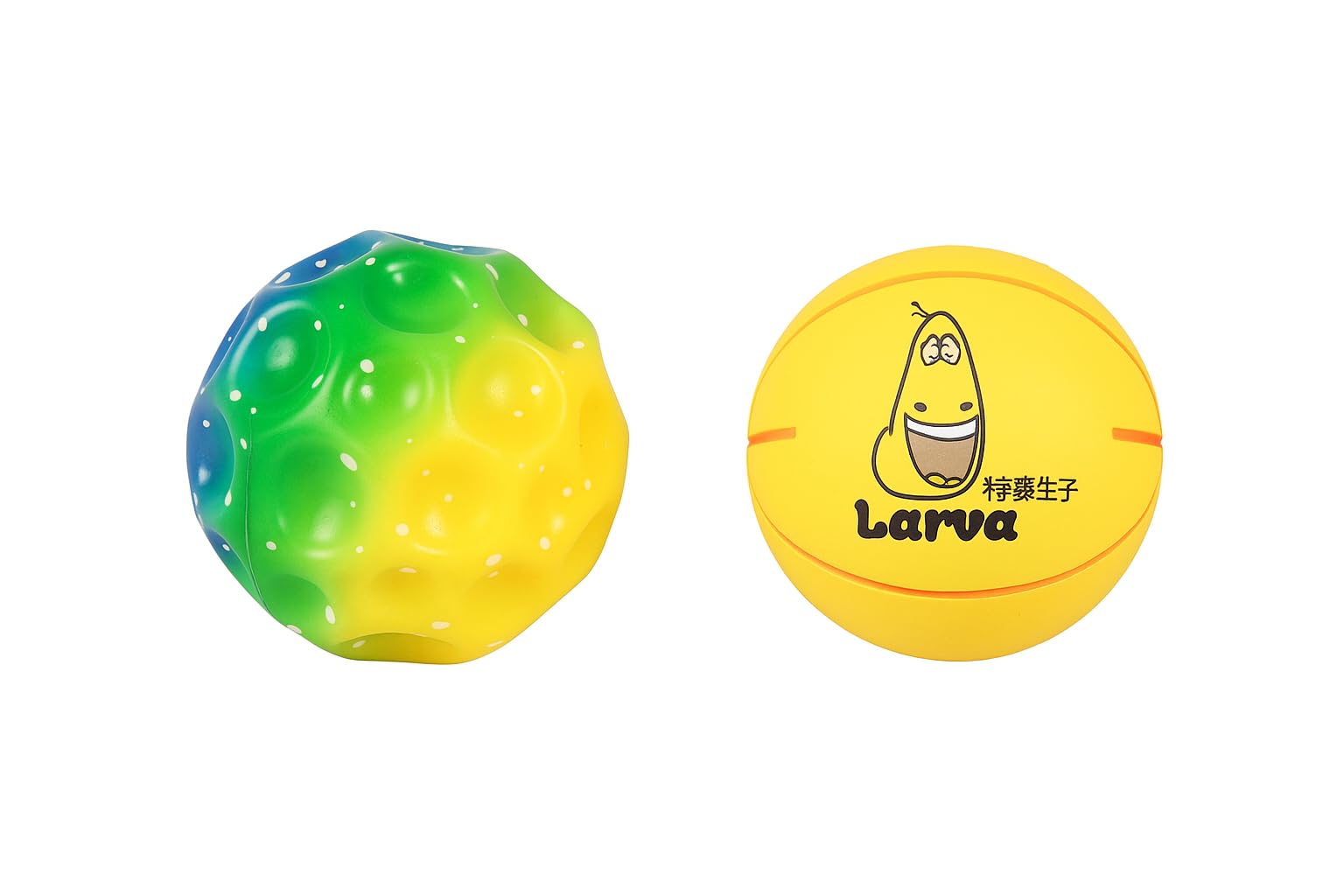 Pet Fun Larva Cartoon Ball & Rainbow Sensory Ball For All Kids & Pets | Soft Rubber Squeeze Balls | Fun Stress Relief Toy For Do