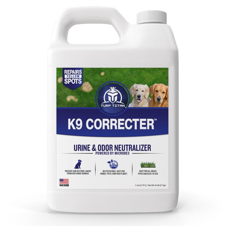 Turf Titan K9 Correcter – Dog Urine Neutralizer For Lawn (1 Gallon) – Urine Neutralizer For Dogs To Revive Lawn – Lawn Care Solution To Repair Urine Stains