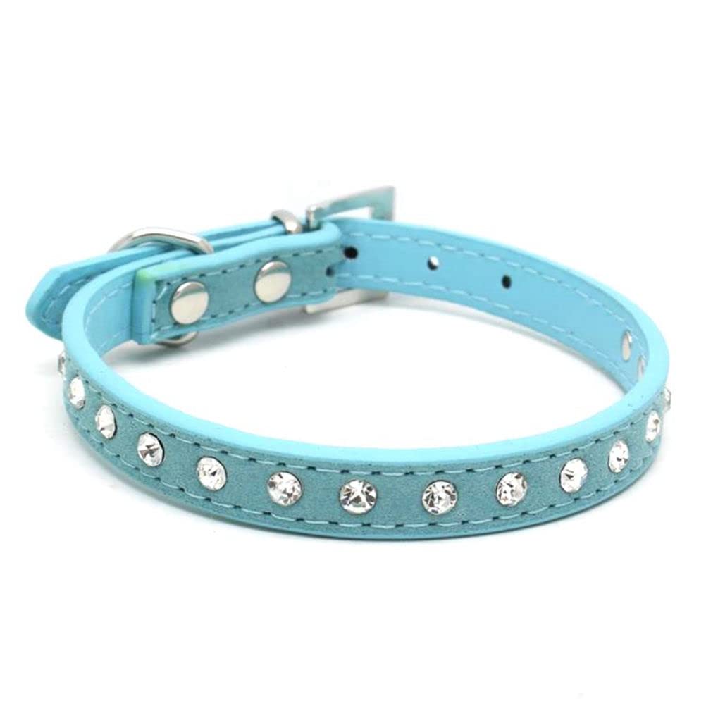 Puppy Collar With Bling Diamond, Pretty Crystal Sparkly Rhinestone Glitter Jewel Girls Cat Collars For Xxs Xs Small Medium Pet Female Dogs Boys Kitten, Blue Xsmall