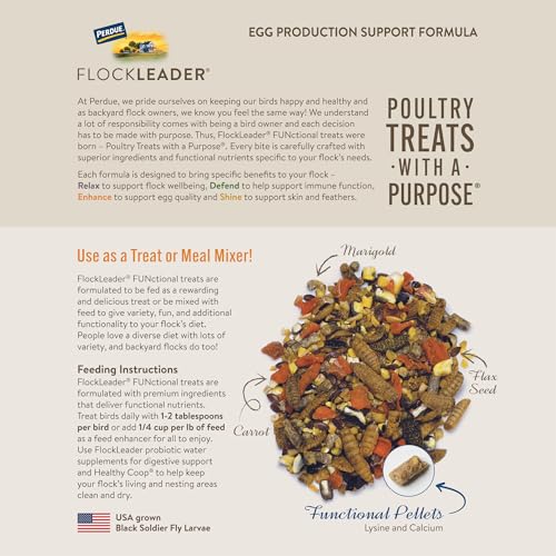 FLOCKLEADER Enhance, Functional Poultry Treats for Egg Production & Quality, 3.5 lb