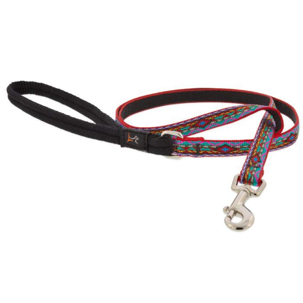 Dog Leash by Lupine 1/2'' Wide El Paso Design 6-Foot Long with Padded Handle
