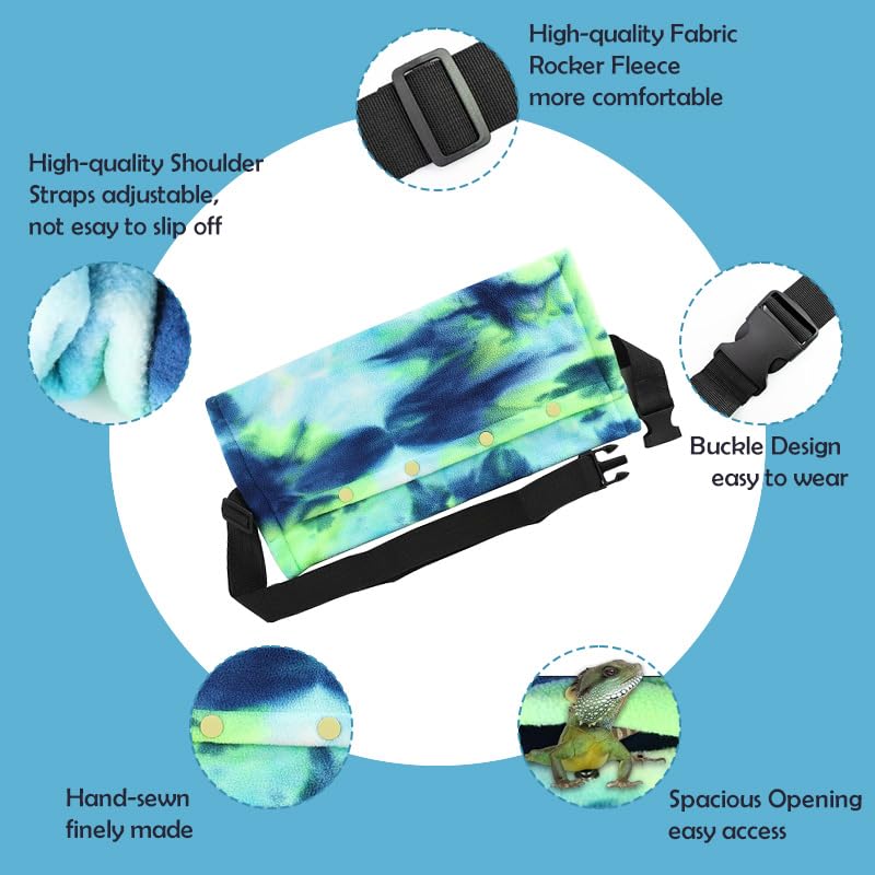 Small Animal Sling Carrier,Small Animal Bag For Bearded Dragons Lizards And Reptile With Adjustable Strap Tow Rope 3 Sizes Pack