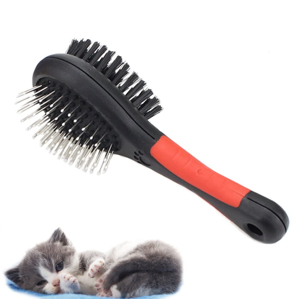 Woofy Double Sided Pin Bristle Grooming Comb Hair Brush Ideal For Dogs And Puppies Removing Matted Fur (Multicolor, Pack Of 1 Ps