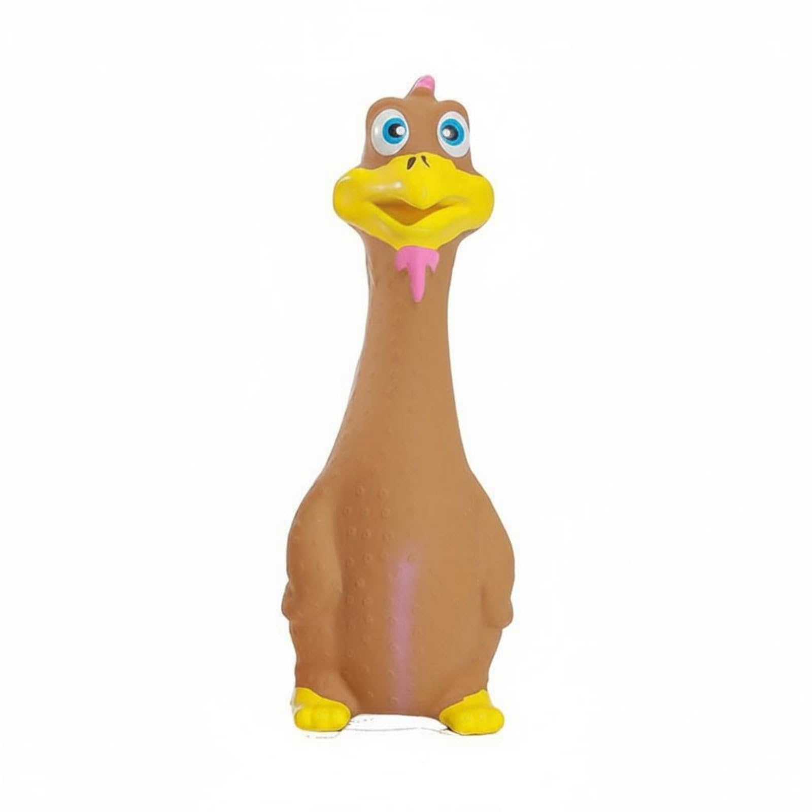 Enakshi Gnawresistant Rubber Squeaky Dog Toy Interactive Play Rubber Dog Toy Cartoon Design For Dogs, At Home, Indoor, Brown Chi