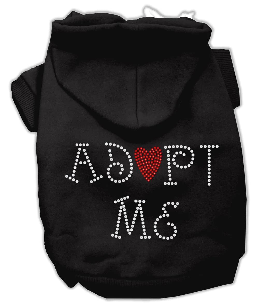 Pet, Dog & Cat Hoodie Rhinestone, &quot;Adopt Me&quot; Cream LG (10-14 lbs.)