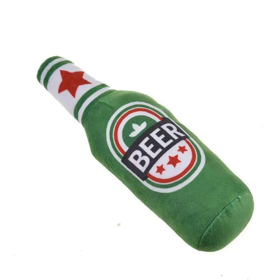 JOUETS BY EDUSPARK Puppy Anti Anxiety Interactive Plush Pet Dog Toy Cigar & Funny Drink  Green | Plush Toys for Pets  Brown | 