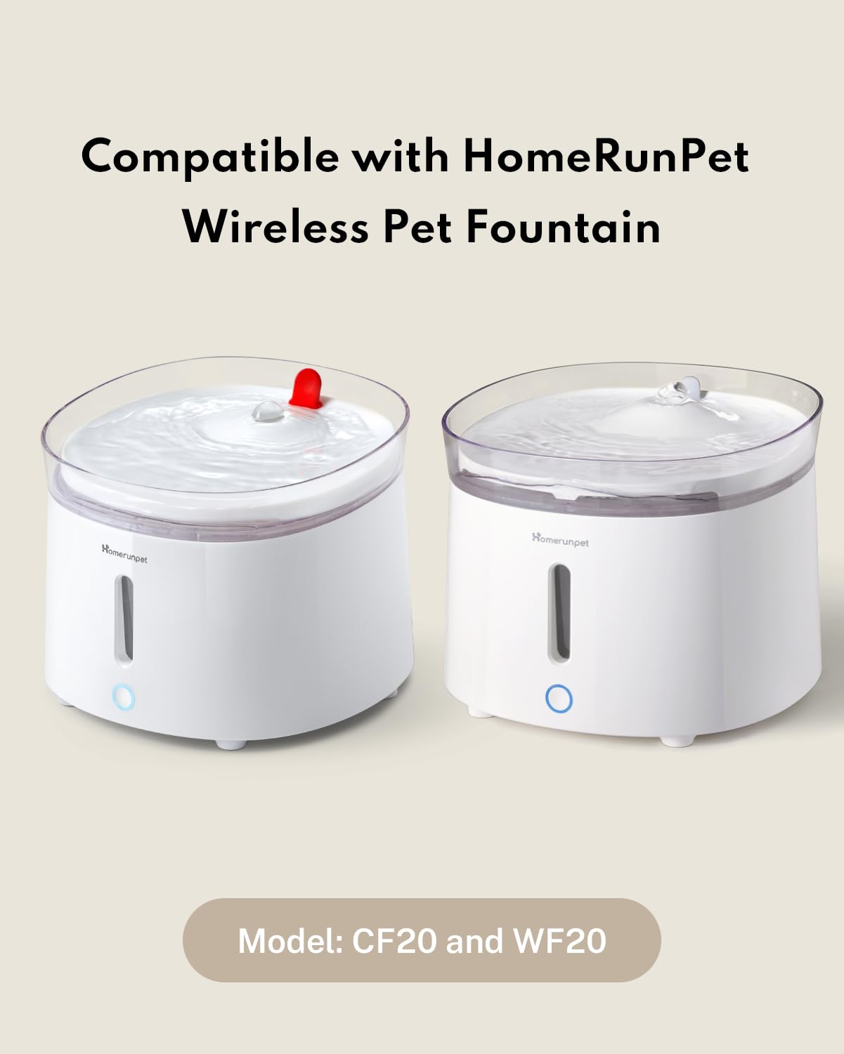 Homerunpet Cat Water Fountain Wireless Pump 3Rd Compatible With Model Wf20&Cf20