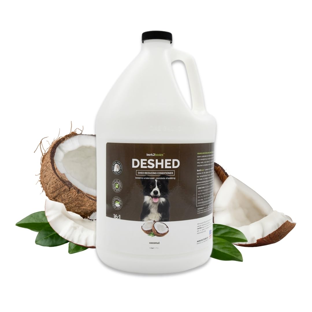 Bark2Basics Deshedding Dog Conditioner, 1 Gallon - Combats And Reduces Shedding, Removes Undercoat, Fights Excessive Hair Shed, 