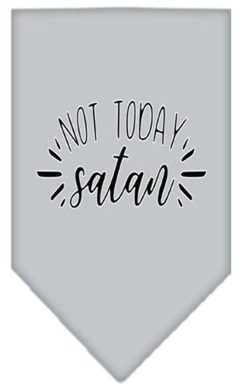 Pet and Dog Bandana Screen Printed, &quot;Not Today Satan&quot; Black Large