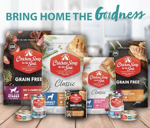 Chicken Soup for the Soul Classic Dry Senior Dog Food, Chicken & Brown Rice, 13.5 lb, Soy, Corn & Wheat Free, Mature Recipe