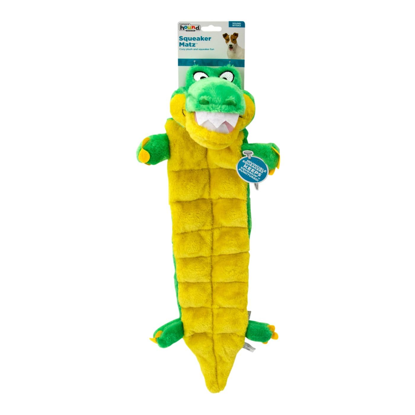 Outward Hound Squeaker Matz Plush Gator Dog Toy, Xl