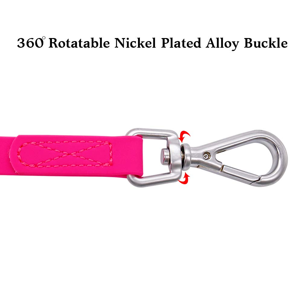 Waterproof Dog Training Leash 50Ft 30Ft 15Ft 10Ft 5Ft Heavy Duty Recall Long Lead For Large Medium Small Dogs (10Ft, Pink)