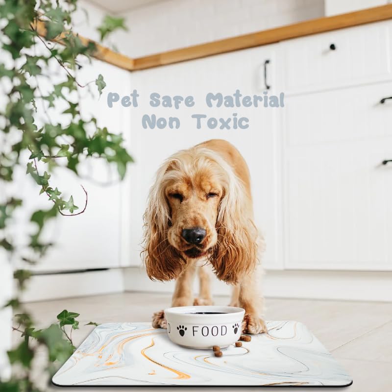 Dog Food Mats for Floors Waterproof, Dog Cat Water Bowl Mats Pet Feeding Absorbent Mat Dog Cat Pet Placemats for Food and Water