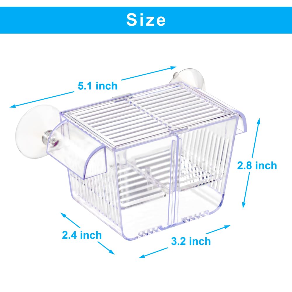 DaToo Fish Breeding Box Aquarium Holding Tank Transparent Fish Isolation Box Acclimation Hatchery Incubator Breeder Box for Baby
