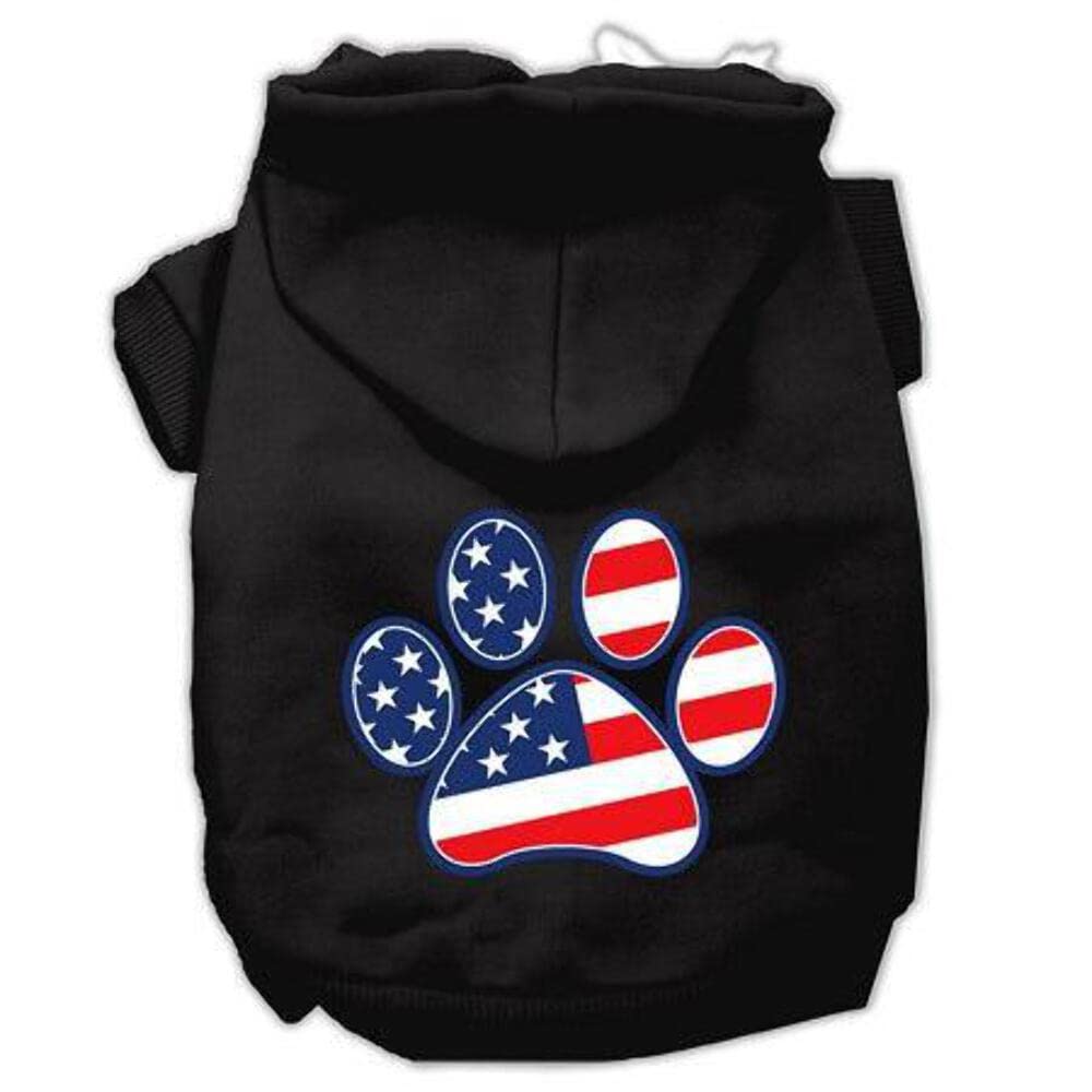 Pet Dog & Cat Hoodie Screen Printed, 'Patriotic Paw' Brown 3Xl (25-35 Lbs.)