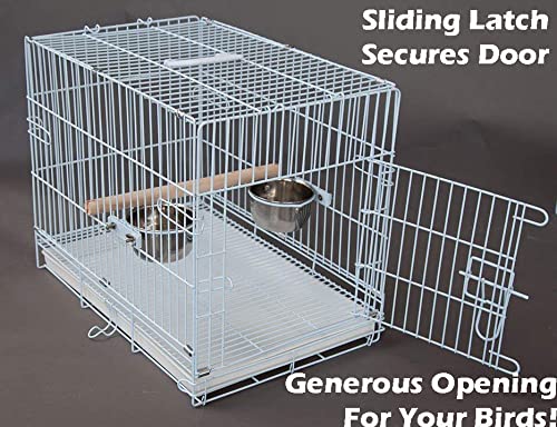 Large Portable Durable Metal Travel Or Veterinary Easy Collapsable Parrot Bird Carrier Beaks Proof Carrier Cage Easy Clean Pull