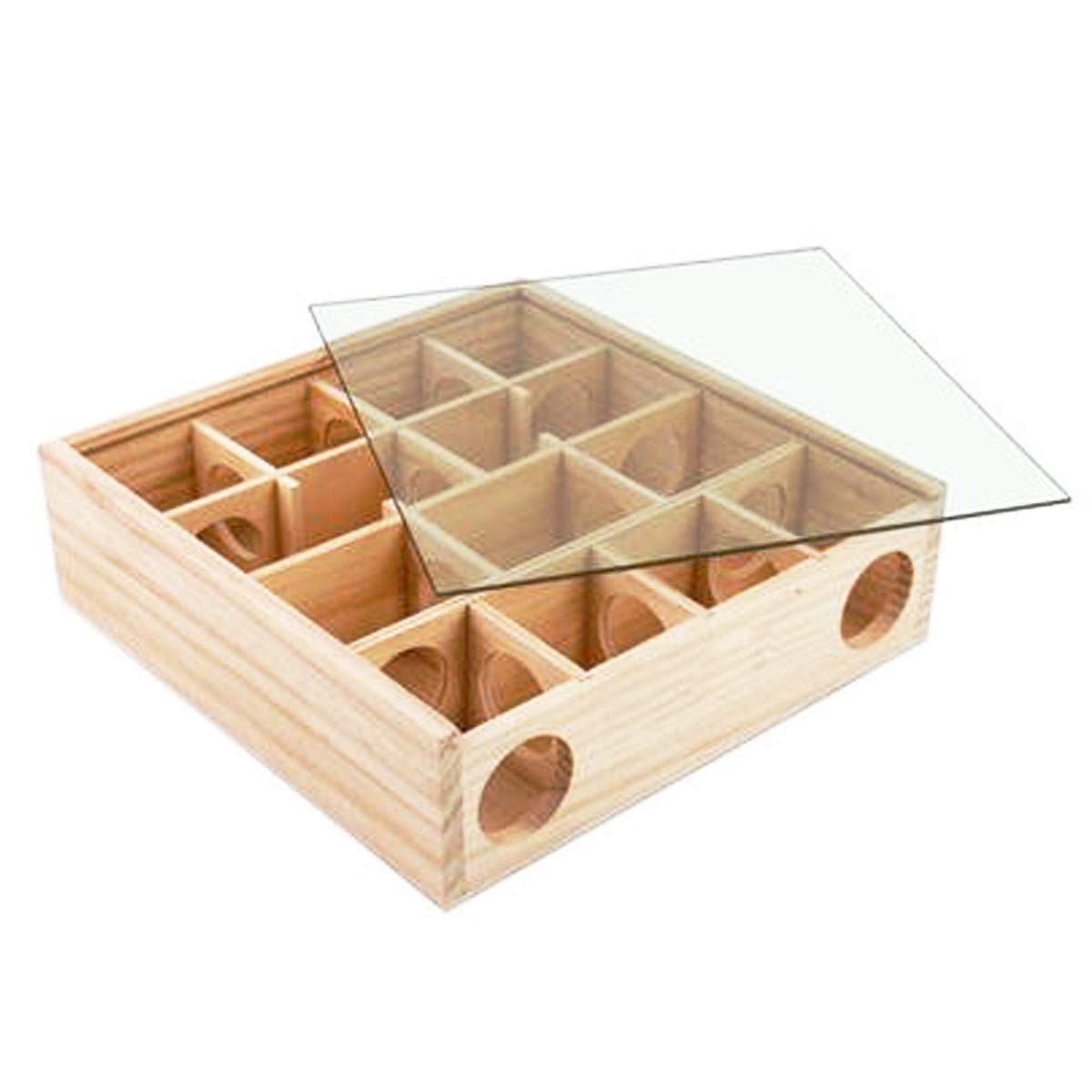 Allazone Wooden Maze Tunnel Toy With Cover, Small Pet Animals Sport Toy Funny Toy For Mice Dwarf Hamster Small Gerbil