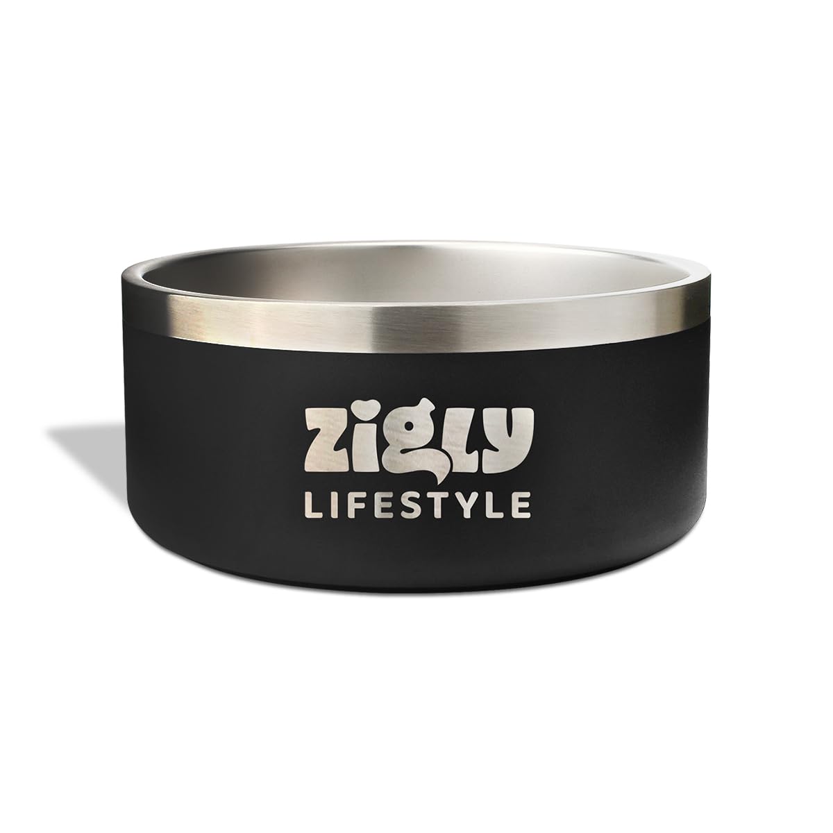 Zigly Double Walled Stainless Steel Dog Bowl  Insulated Food Bowl For Dog | AntiSkid Base | Large Size Dog Bowl For Food & Wat