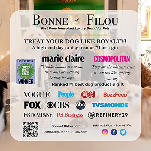 Bonne et Filou Dog Treats Lavender Cupcakes - Gourmet Macaron Cakes, 40 Count Bulk Pack - Healthy & Delicious Human Grade Snacks
