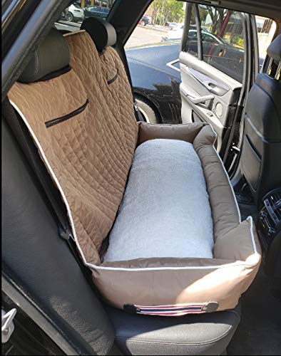 Petbed2Go, Tan, Large Pet Bed Cushion & Car Seat Cover, 52X20X7 (Pet2G100Lt)
