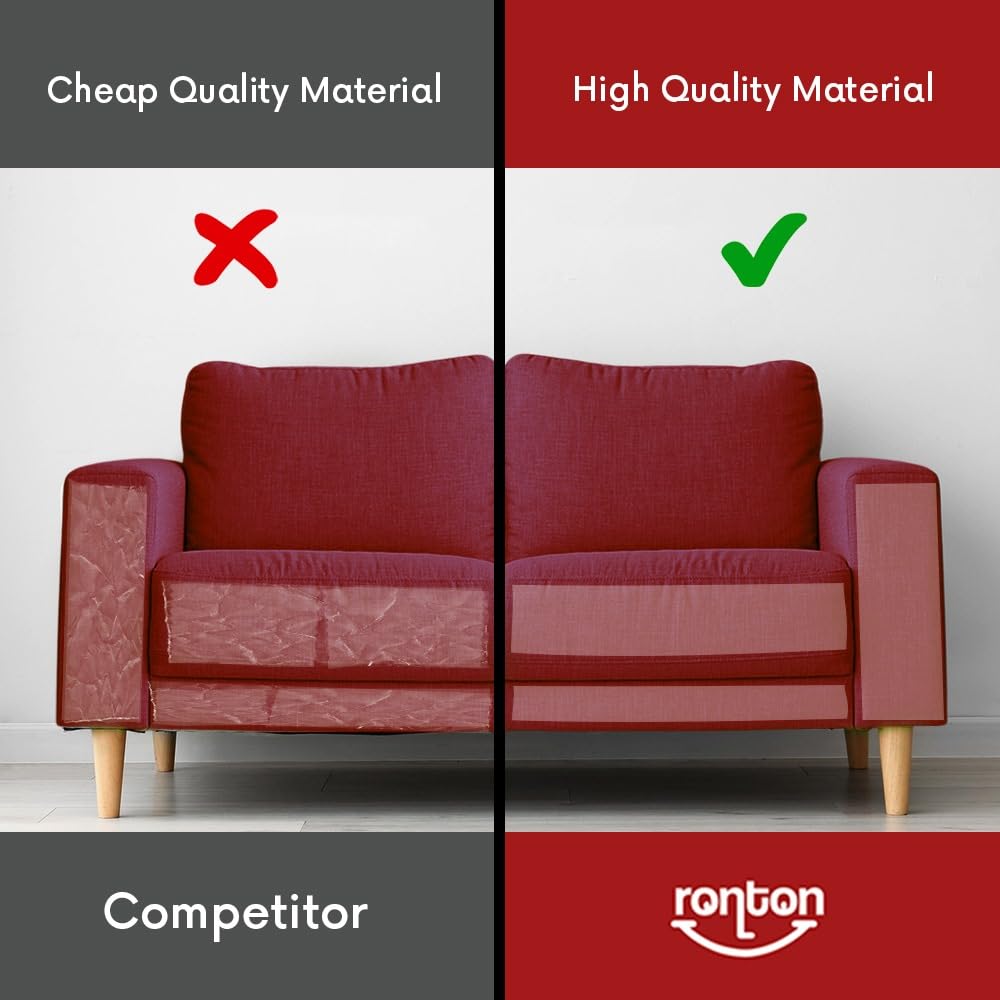 Ronton Anti Cat Scratch Deterrent Sheets - Anti Cat Scratch For Furniture | 100% Transparent - Double Sided Cat Training Tape |
