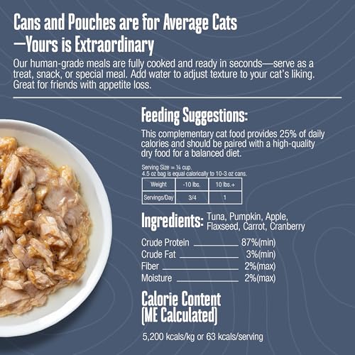 Whole Life Cat Freeze Dried Cat Food - Human-Grade Wet Food Toppers, Single Ingredient Snacks & Lickable Treats, Instantly Hydra