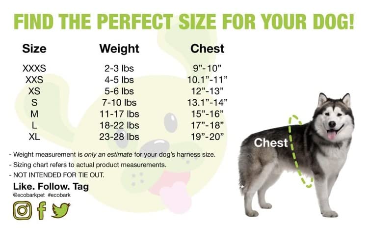 Ecobark Step In Dog Harness - Eco-Friendly Dog Harnesses For For Small & Medium Breed Dogs - Reflective And Adjustable Chest Body Halter Vest -Soft Luxurious Mesh (Green, Xl)