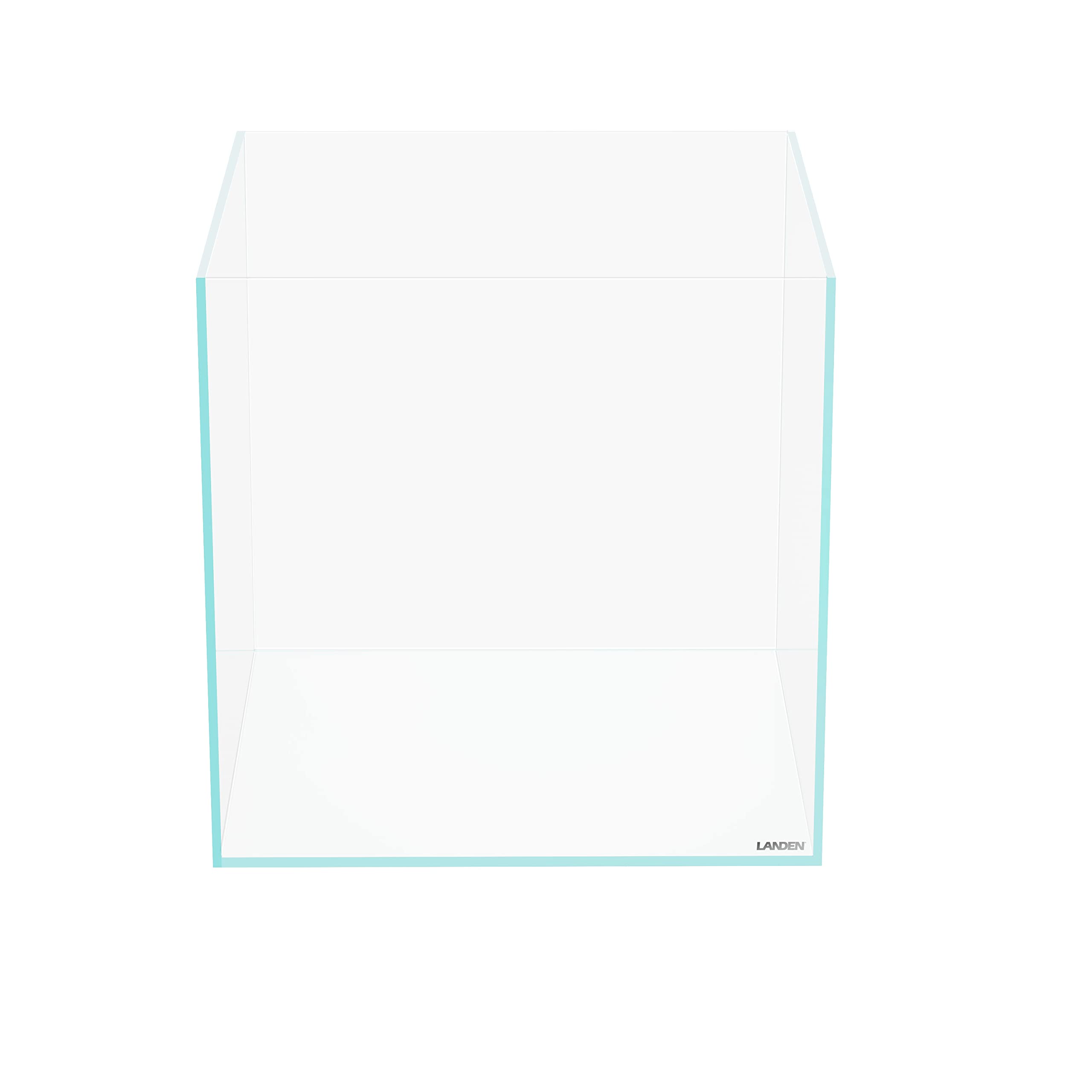LANDEN 36C 11.5 Gallon Cube Rimless Low Iron Aquarium Tank,W14.2  D14.2  H14.2 in(36x36x36cm) 5mm Thickness with Nano Foam Level
