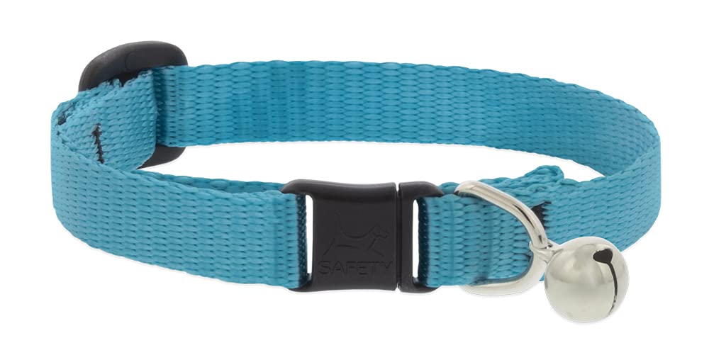 Lupine Breakaway Cat Collar with Bell 1/2 Wide Aqua adjusts 8-12