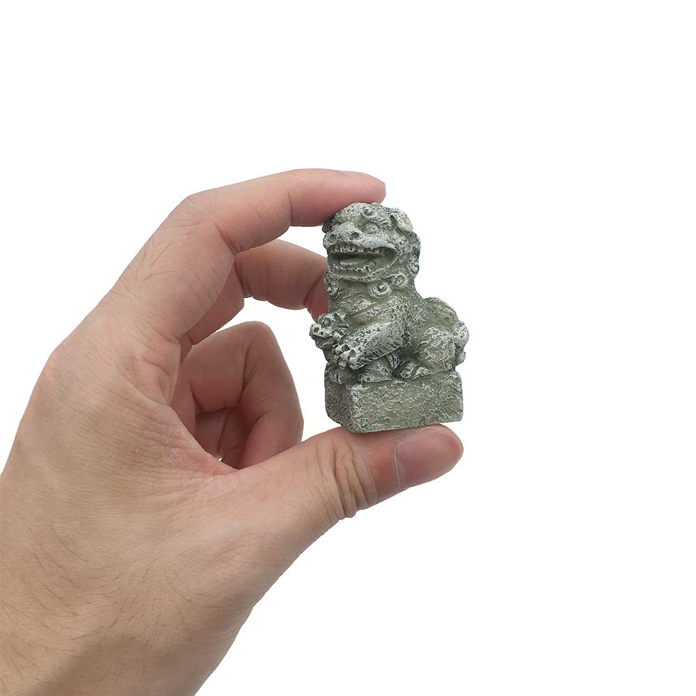 Smoothedo-Pets Fish Tank Decorations Aquarium Decoration Mini/Pair Size Ornaments Accessories Fish Hides Asian Garden Fengshui Beast Dog Mini