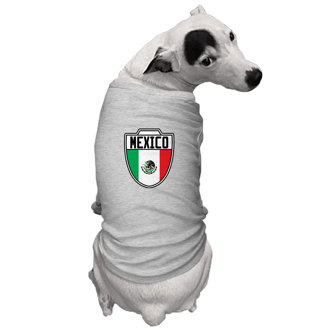 Mexico - Country Soccer Crest Dog Shirt (Light Gray, Large)