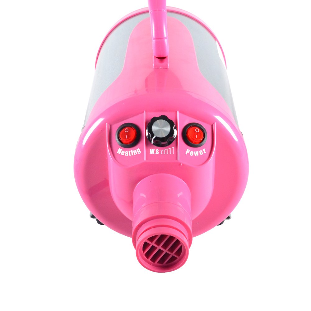 SHELANDY Pink Pet Hair Force Dryer & Grooming Blower with Heater for Dogs - Efficient & Stylish Grooming Tool