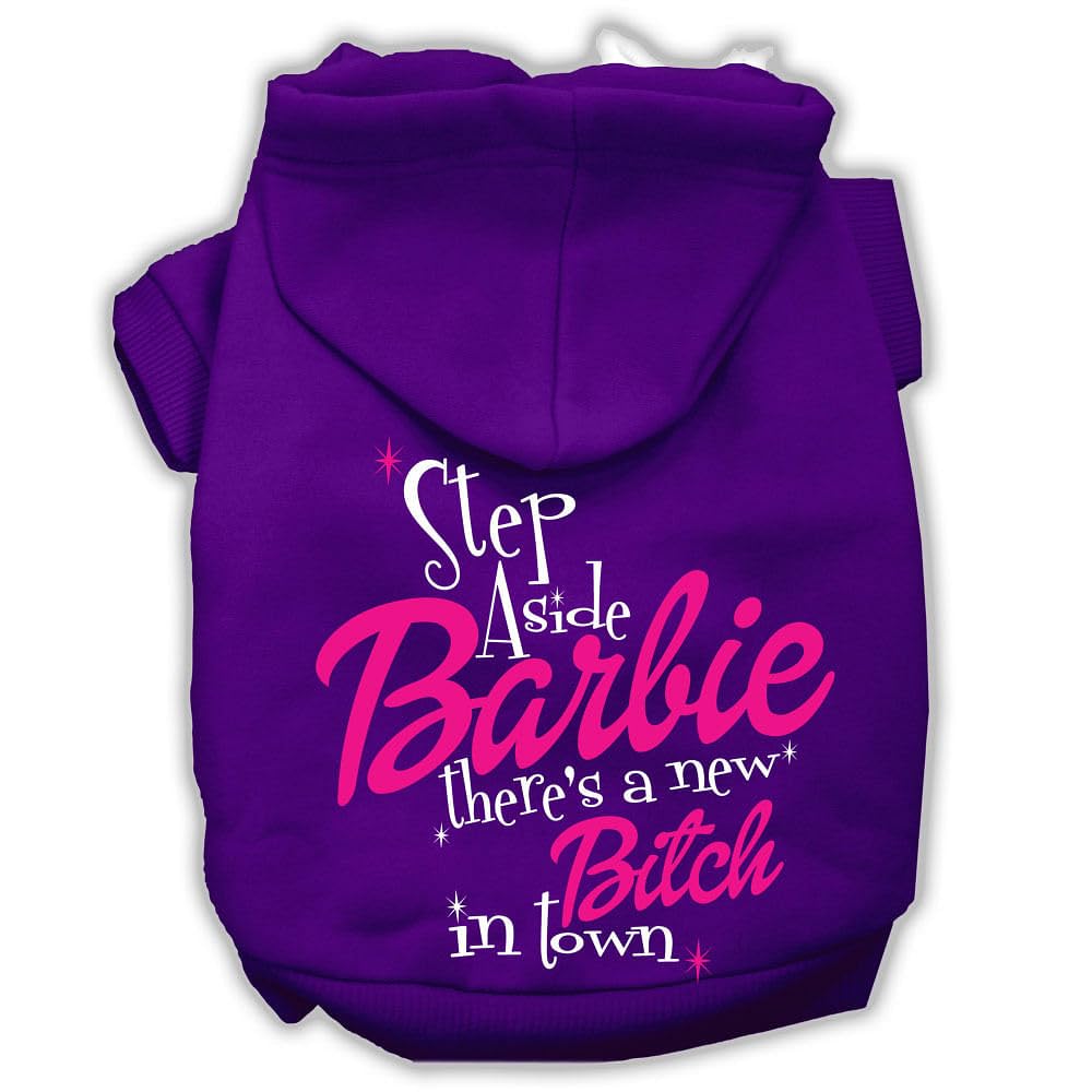 Mirage Pet Products New Bitch In Town Screenprint Hoodie, Small, Purple
