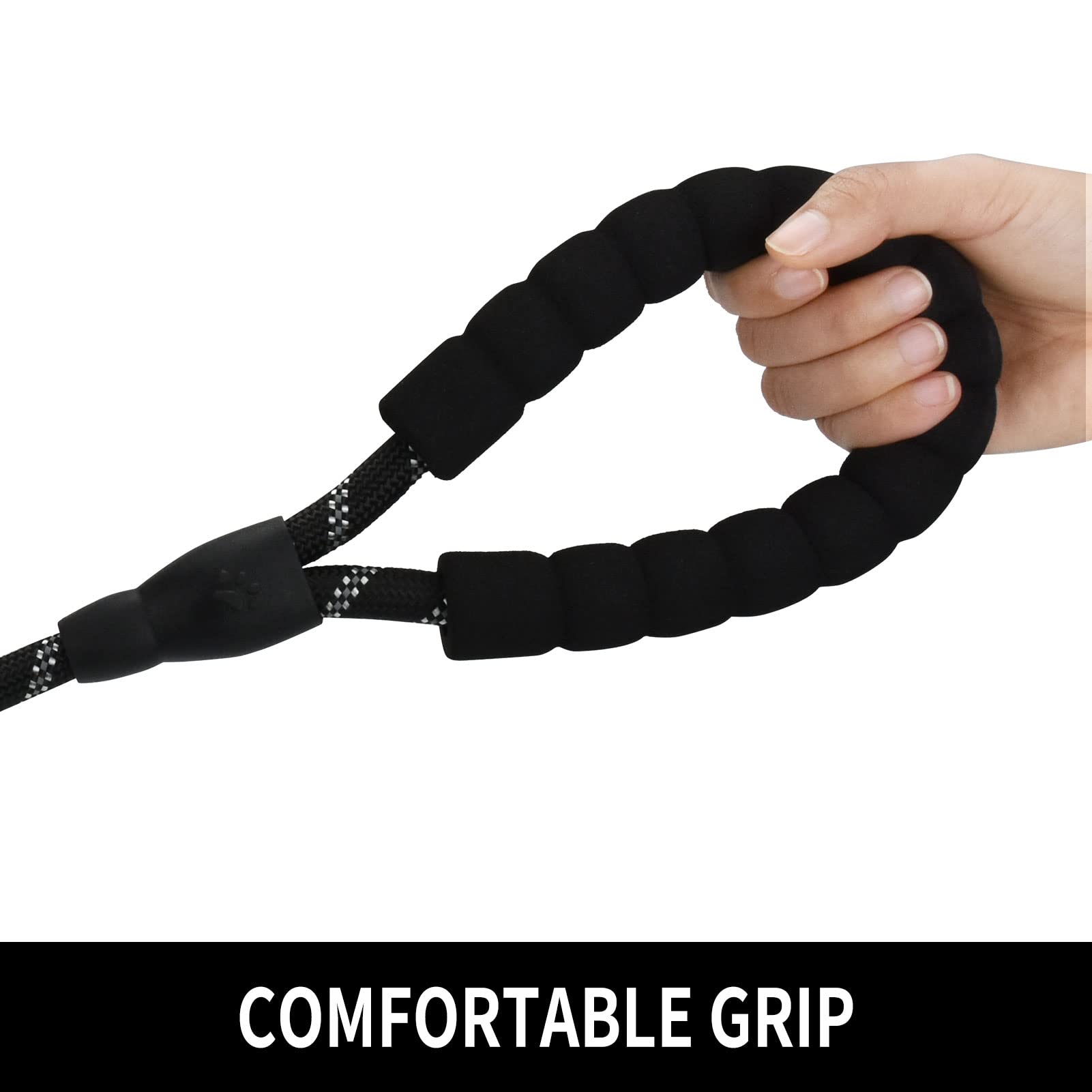 Panykoo 4/5/6 Ft Strong Pet Dog Leash With Soft Padded Handle,Highly Reflective Rope For Night Walking,360-Degree Rotating Metal