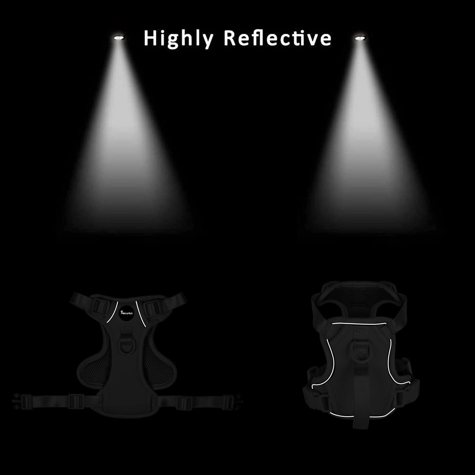 Petmolico Dog Harness For Medium Dogs No Pull, Cute Dog Harness With Two Leash Clips And Soft Handle, Reflective Easy Walk Dog Harness With Leash, Pink Medium